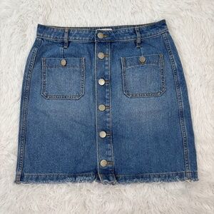 LOFT BUTTON FRONT DENIM‎ SKIRT SIZE 6